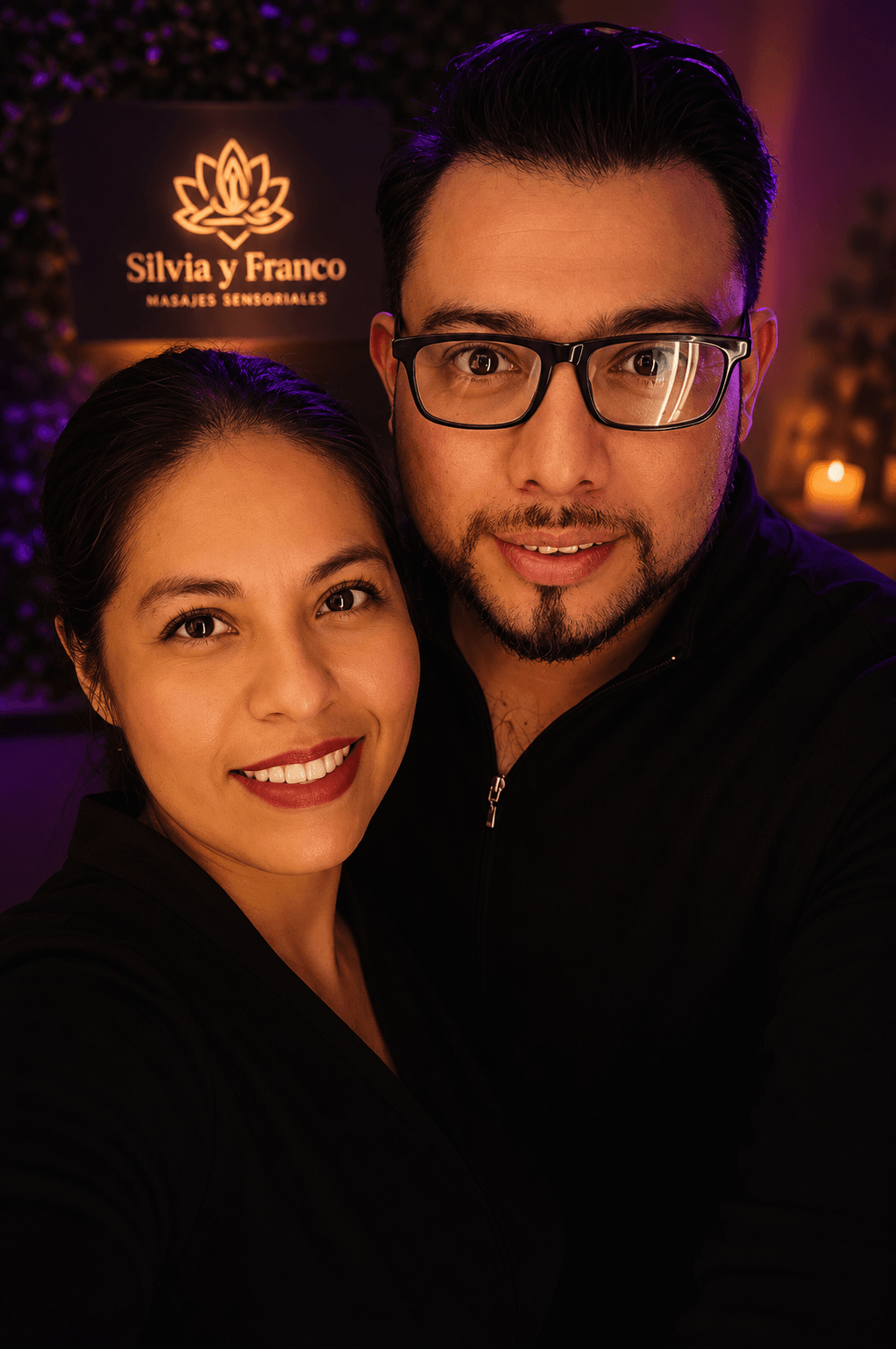 Silvia y Franco en su espacio de trabajo